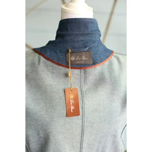 $4,100 Loro Piana Cedric Stretch Cotton/Elastane Denim Coat Size 42 NWT